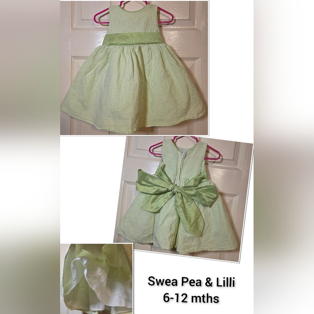 Swee Pea & Lilli Green Seersucker Dress